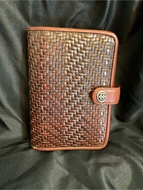 Brighton Woven Leather Magnetic snap Closure Calendar/Organizer - Brown